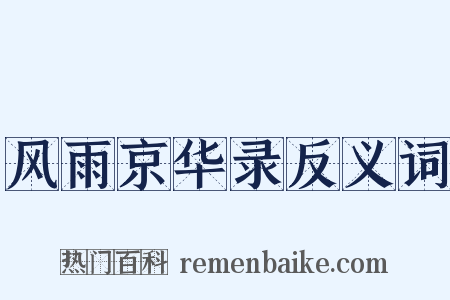 风雨京华录反义词是什么意思的图片